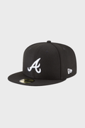 New Era / Atlanta Braves  Black and White Basic 59FIFTY Fitted