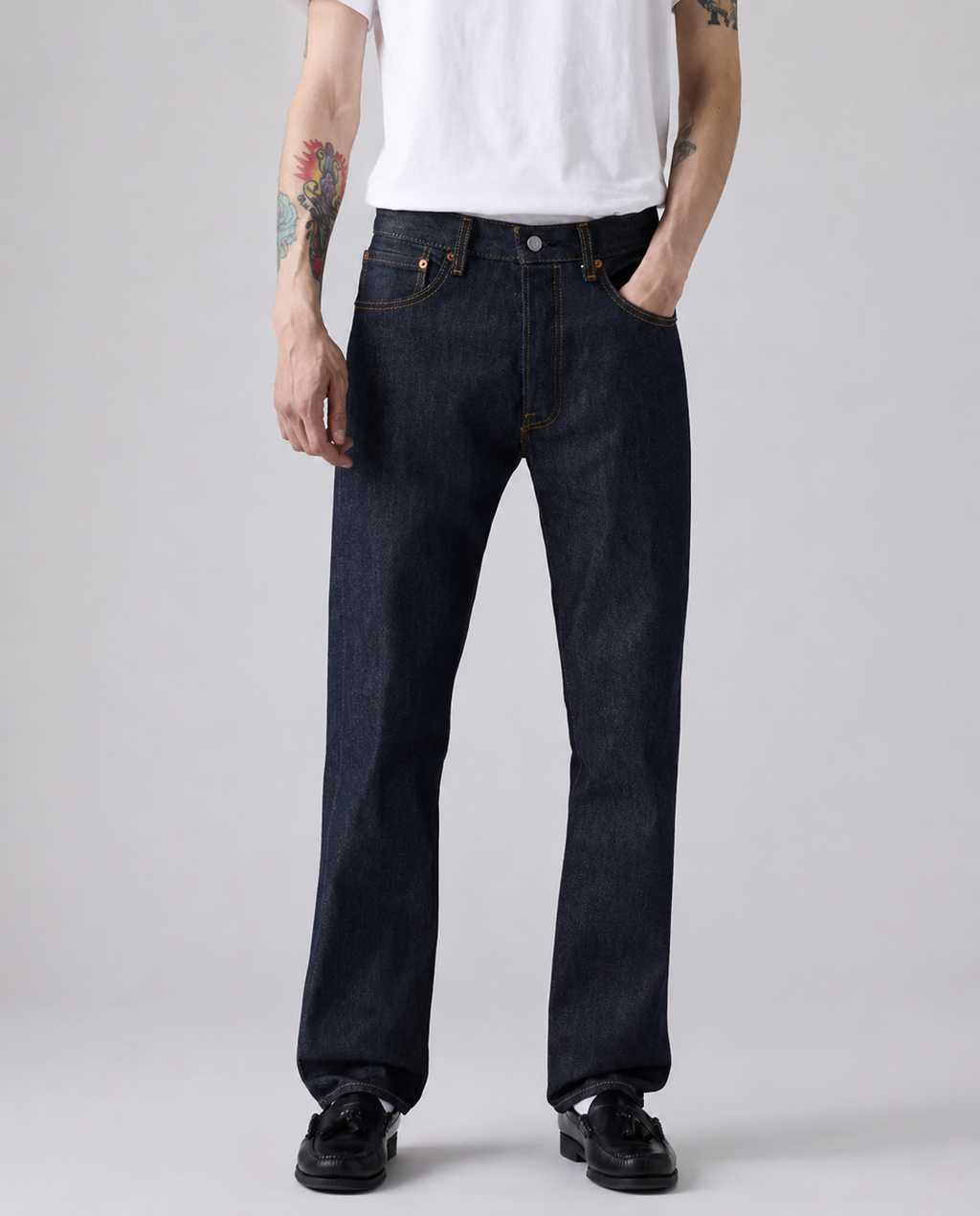 Levi's / 501® Original Fit Men's Jeans / Rigid Shrink-to-Fit Dark Wash