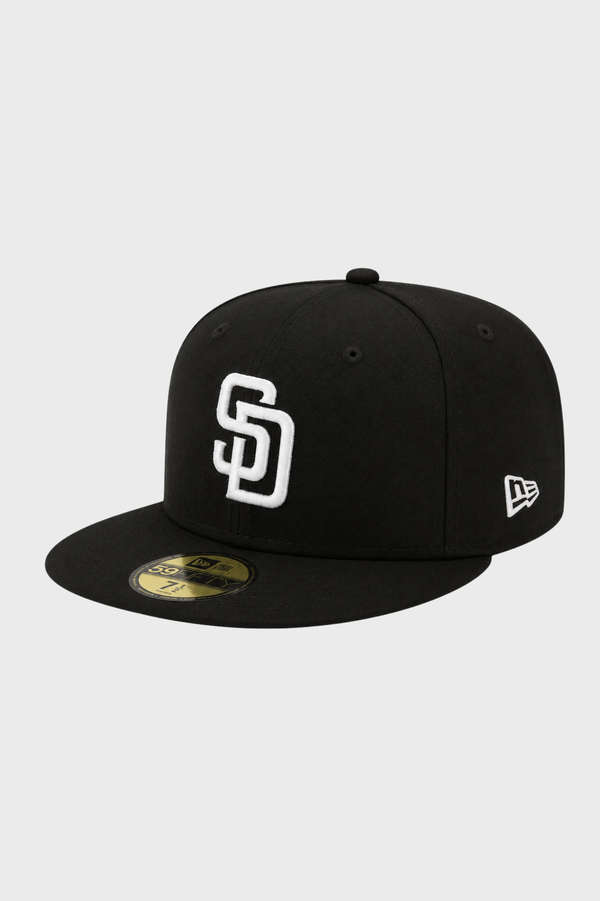 New Era San Diego Padres Basic Black & White 59FIFTY Fitted