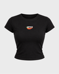 Women's Spicy Graphic Baby Tee in Black