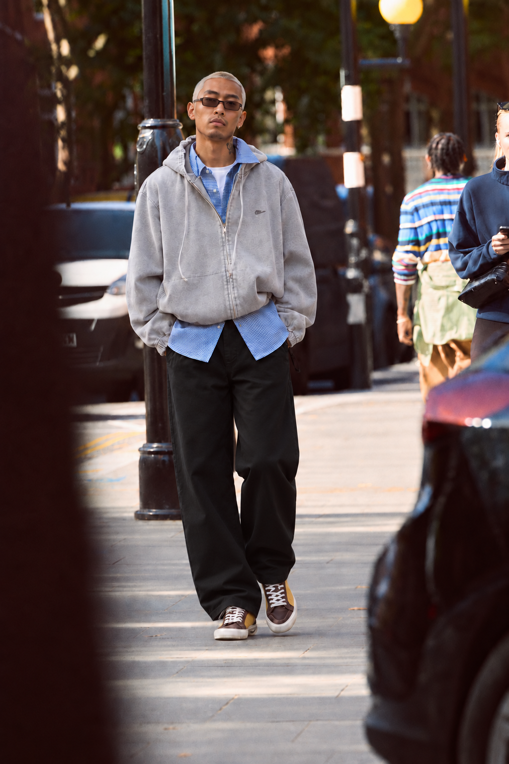 Neo Blue black baggy chino pants, wide-leg fit - image 2