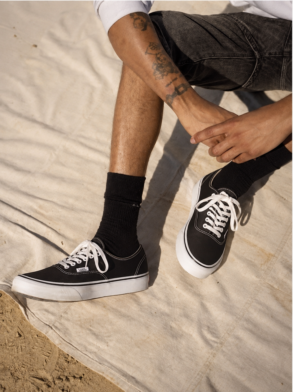 Vans Authentic Black & White canvas low-top sneaker
