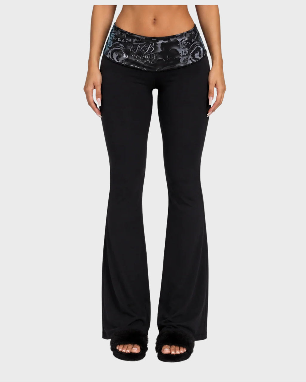 FB County Foldover Flare Legging in Black