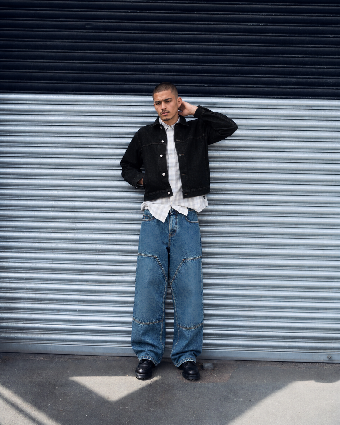 Neo Blue vintage blue double knee baggy jeans - image 1