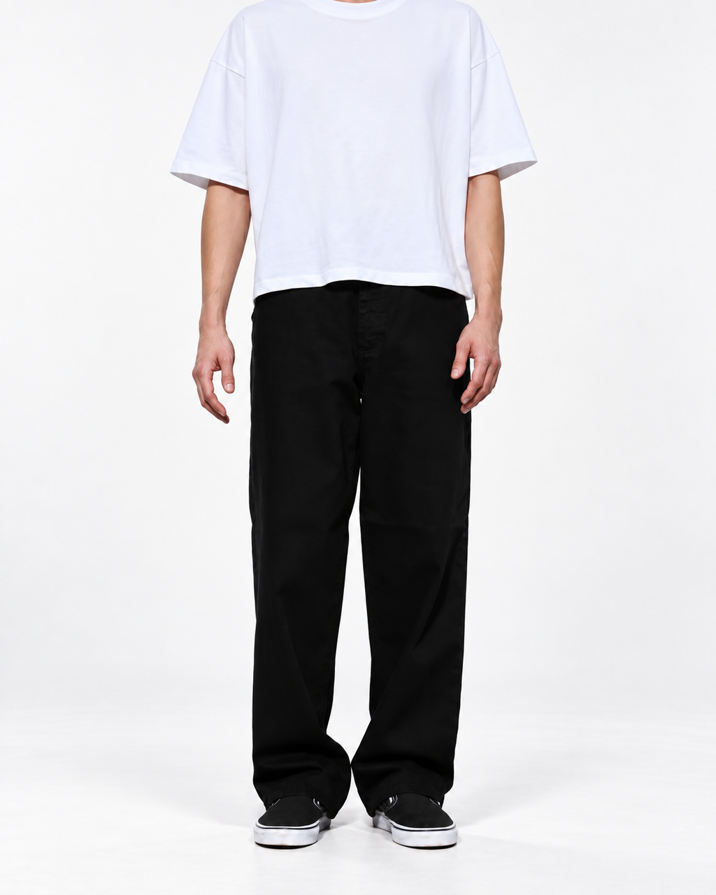 Neo Blue black baggy chino pants, wide-leg fit - image 1