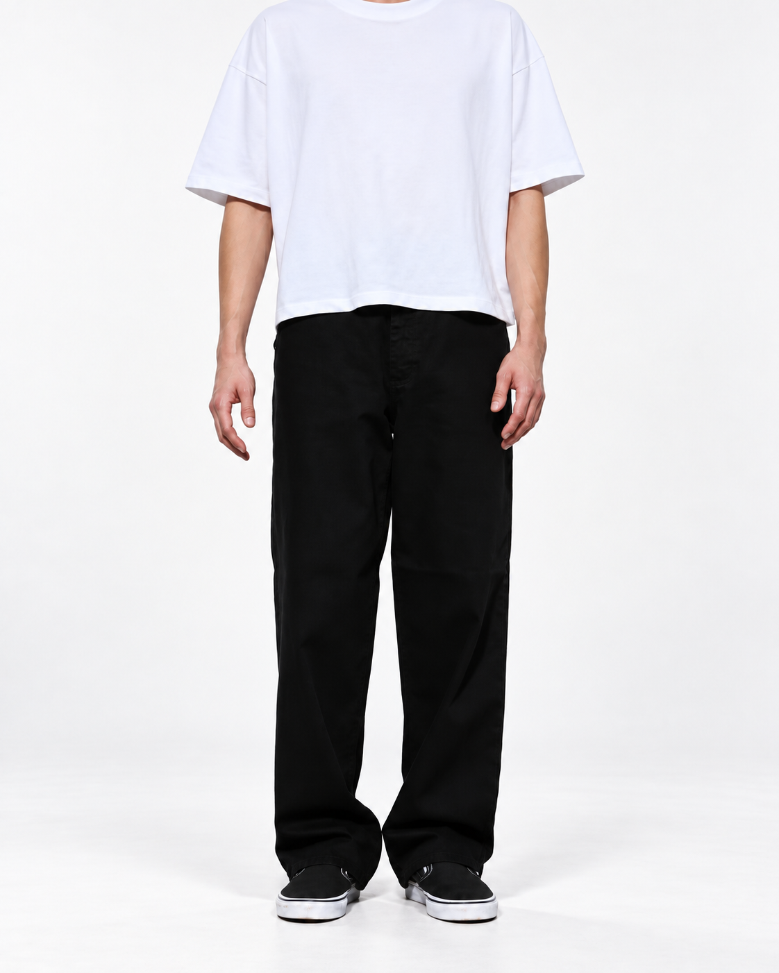 Neo Blue black baggy chino pants, wide-leg fit - image 1