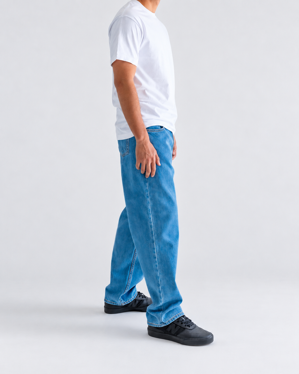 Neo Blue medium blue baggy jeans, 14 oz denim - image 4