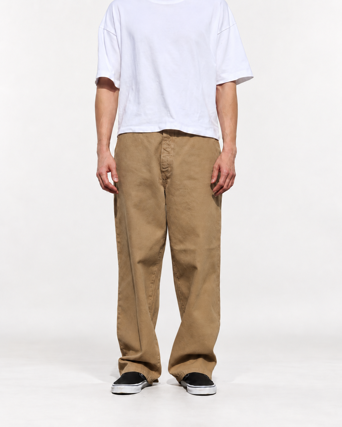 Neo Blue camel baggy chino pants, wide-leg fit - image 3