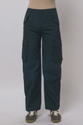 Love Tree wide leg cargo track pants in Black