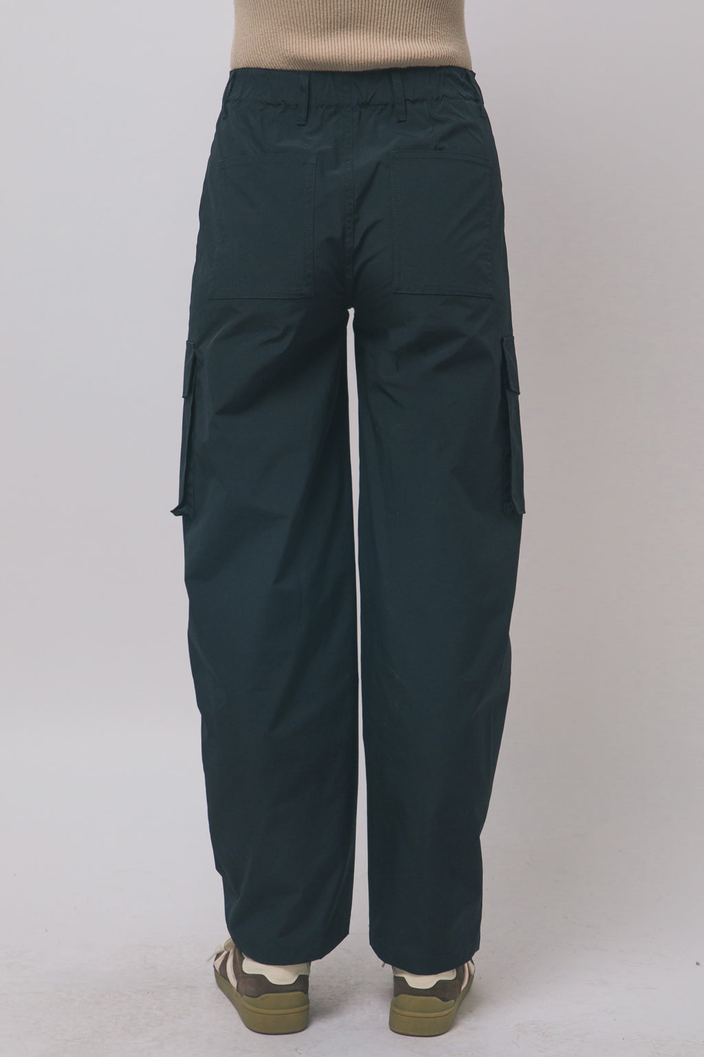 Love Tree wide leg cargo track pants in Black