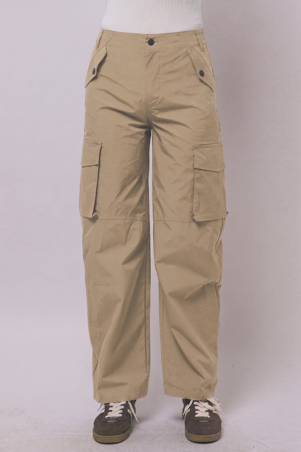 Love Tree wide leg cargo track pants in Khaki