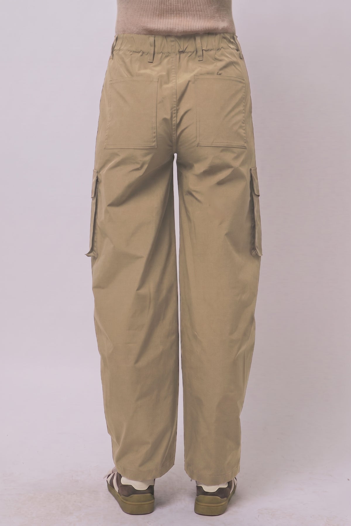 Love Tree wide leg cargo track pants in Khaki