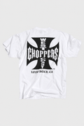 West Coast Choppers OG Classic Tee White with black Iron Cross logo
