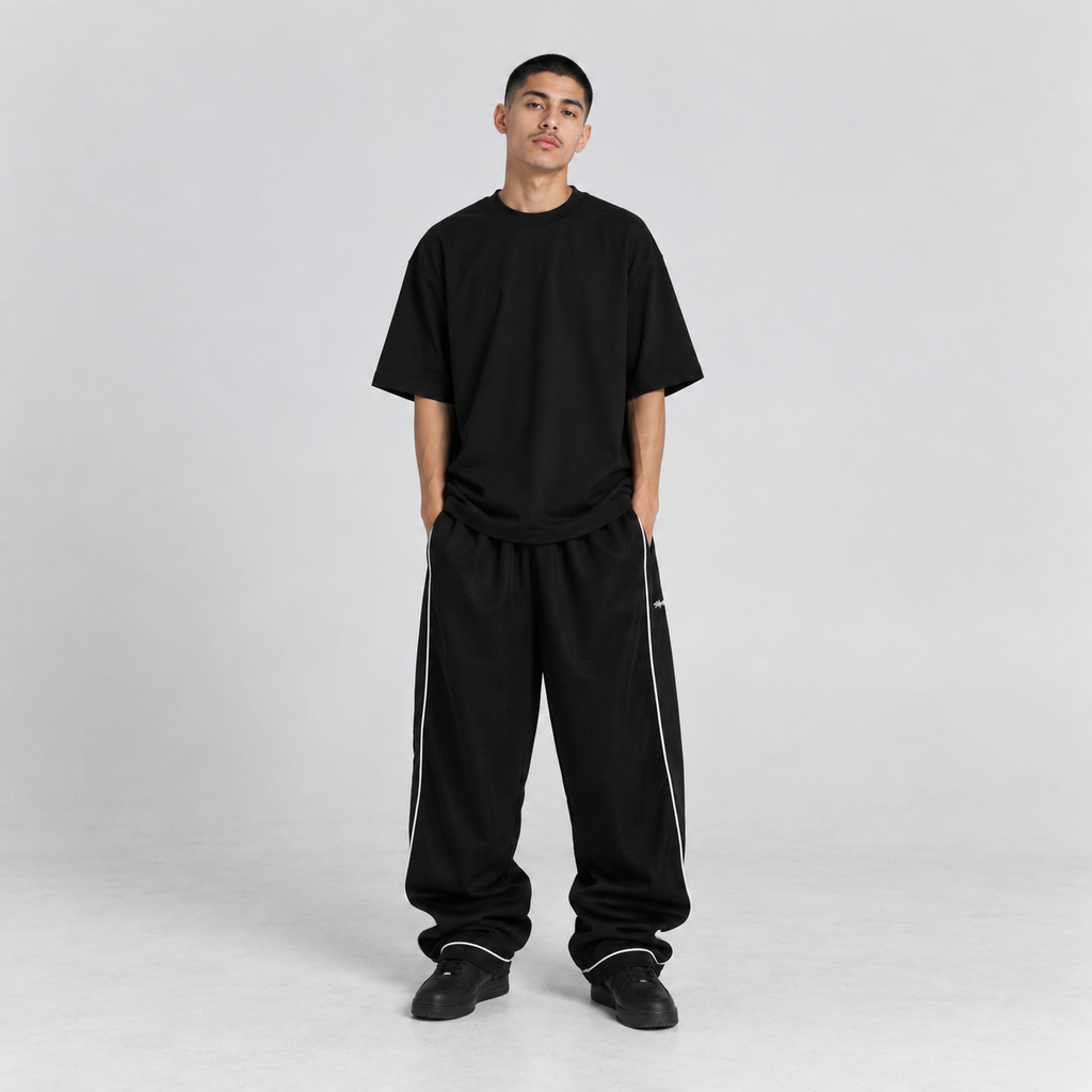 Shaka Wear Super Mesh Pants in black - lightweight mesh streetwear pants