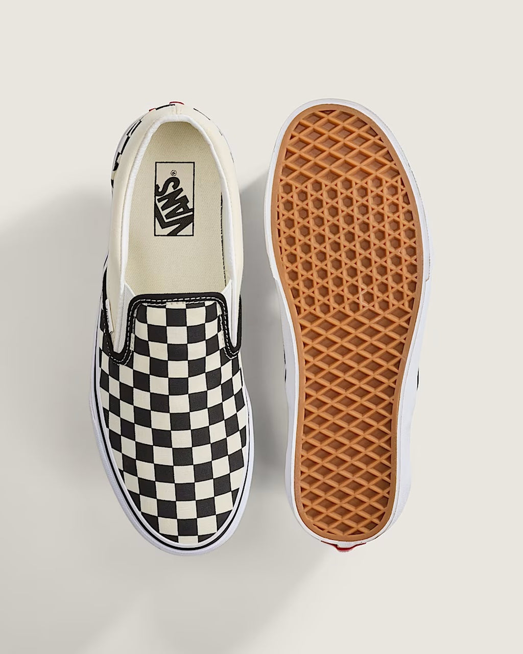 Vans Classic Slip-On Black & White Checkerboard - laceless skate shoe