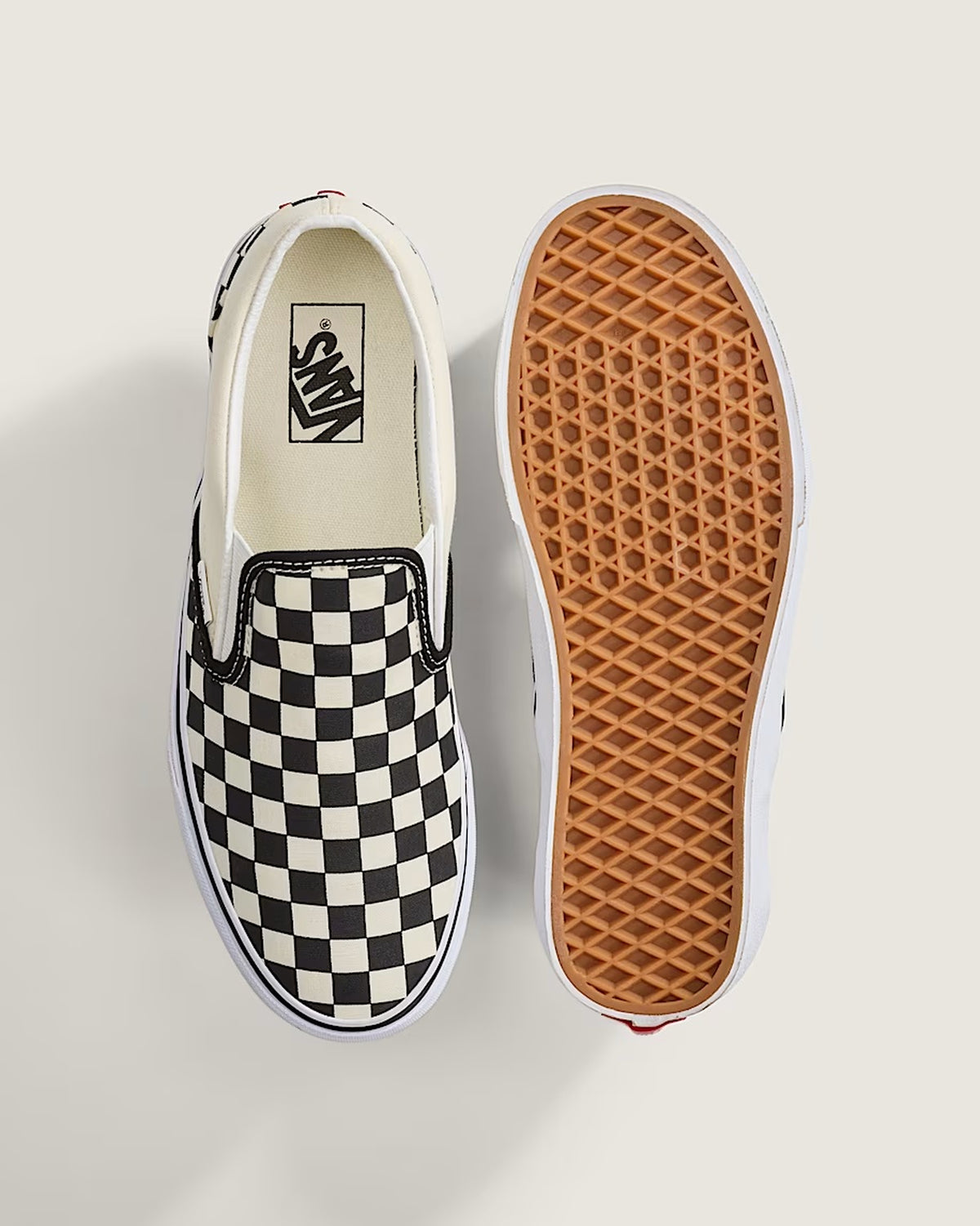 Vans Classic Slip-On Black & White Checkerboard - laceless skate shoe