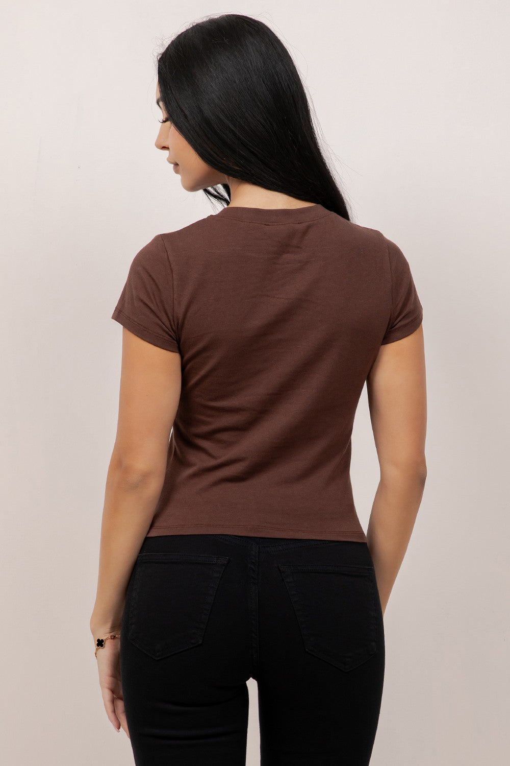 Women's BROWN graphic baby tee - Cute But Cries A Lot