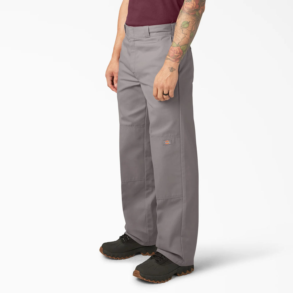 Dickies / Loose Fit Double Knee Work Pants / Silver