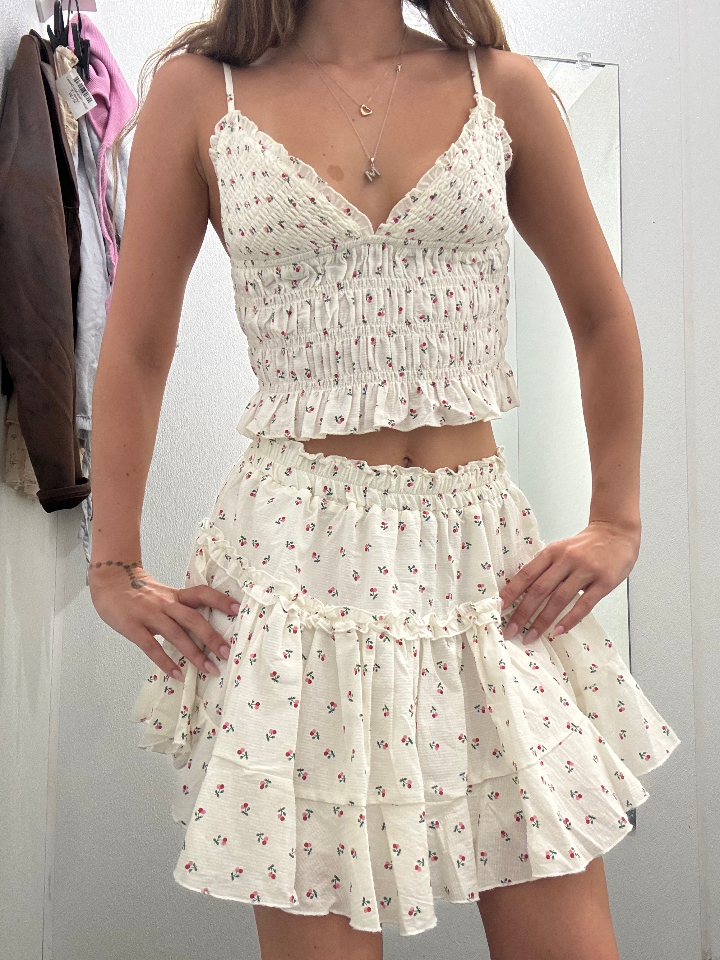 Blueberry Kiss Smocked Ruffle Cami Top