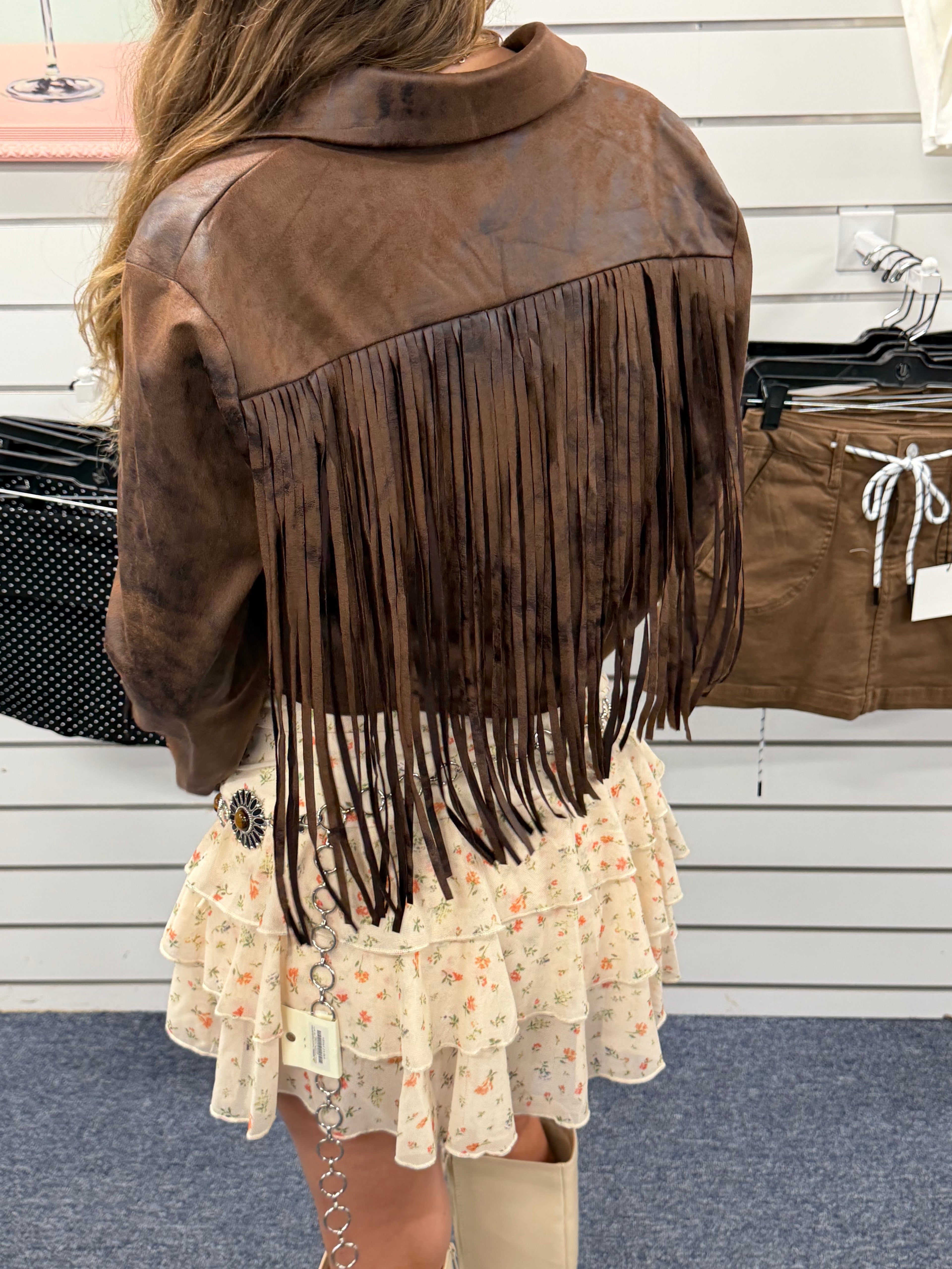 Desert Muse Faux Suede Fringe Jacket