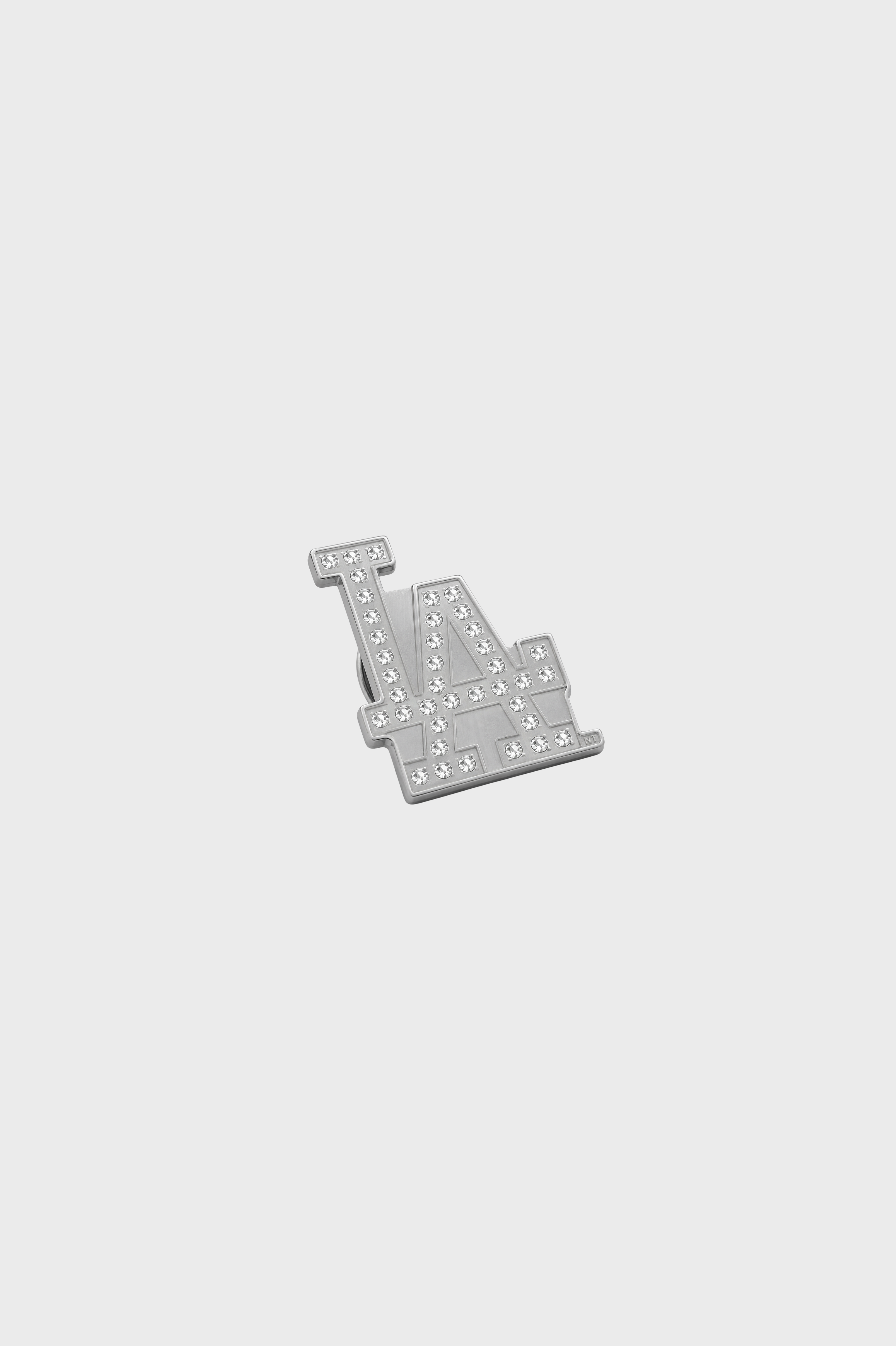 Los Angeles Dodgers LA Crystal Silver Secondary Logo MLB Enamel Pin