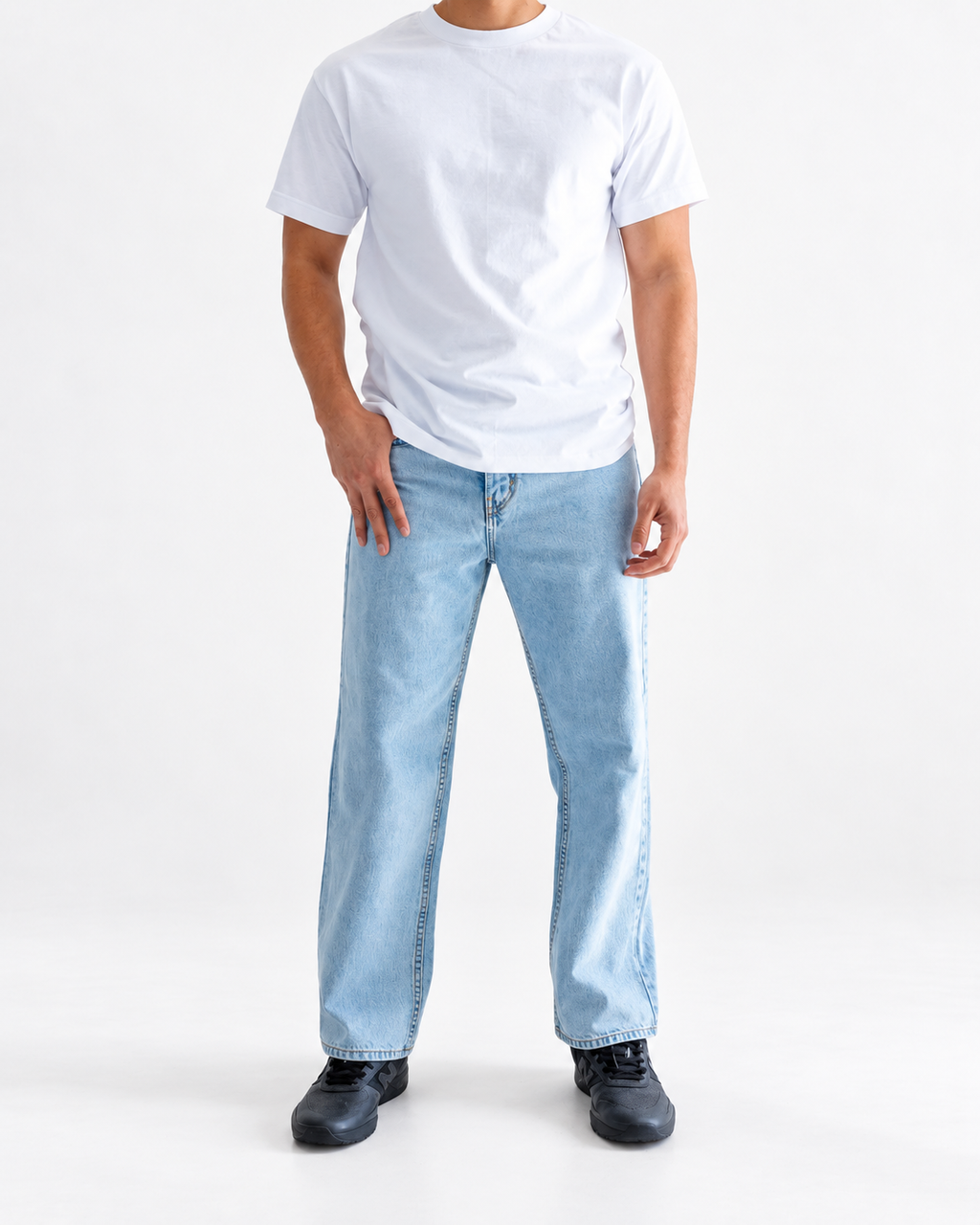 Neo Blue light blue baggy jeans, 14 oz denim - image 3