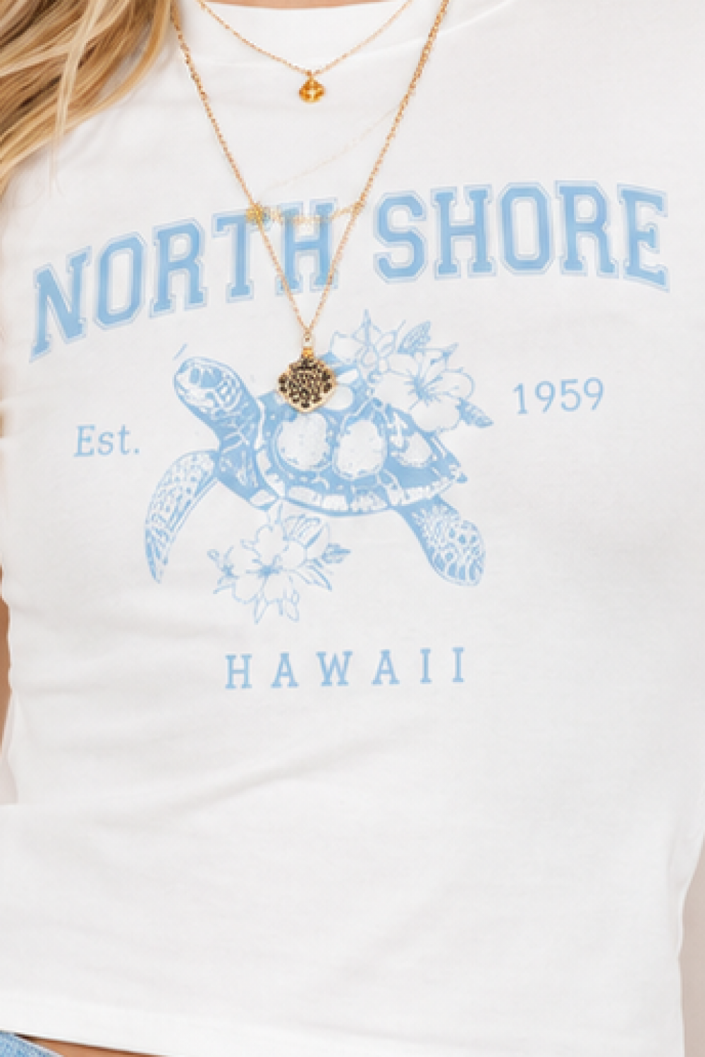 North Shore Hawaii surf graphic baby tee - Ivory