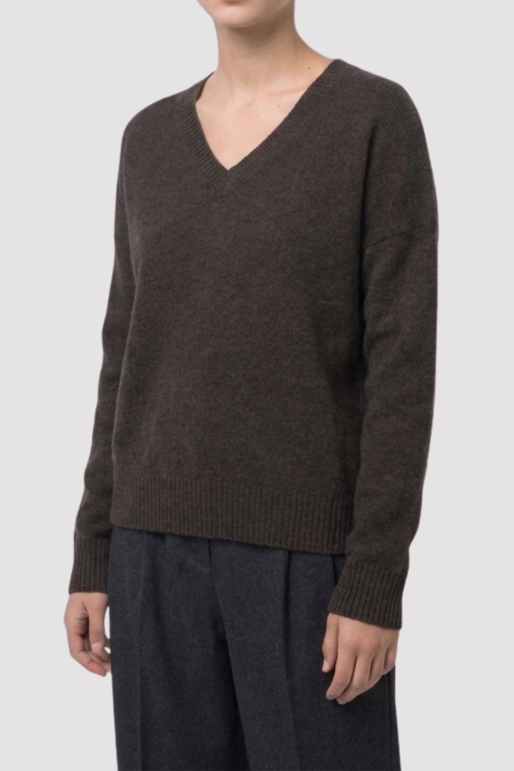 Oversized V Neck Drop Shoulder Sweater