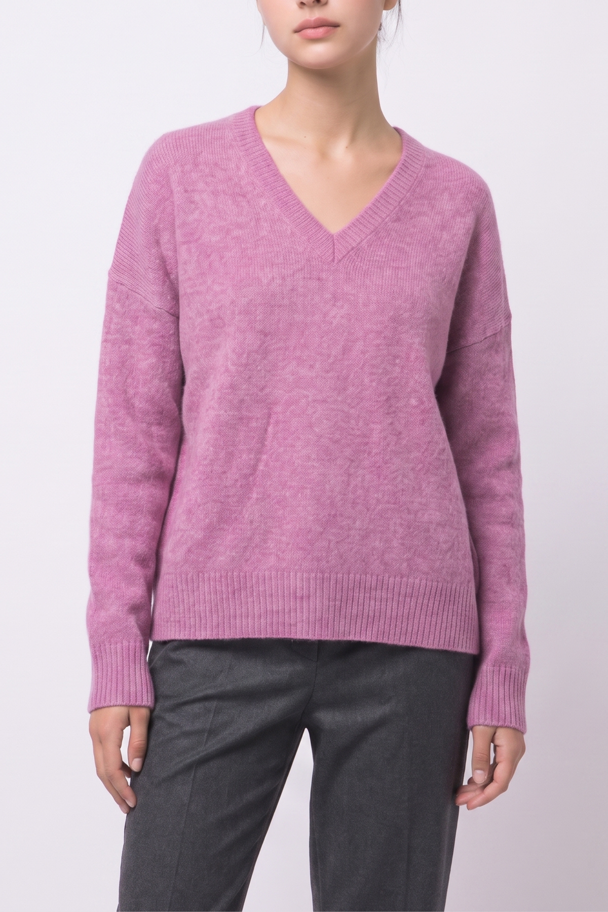 Oversized V Neck Drop Shoulder Sweater