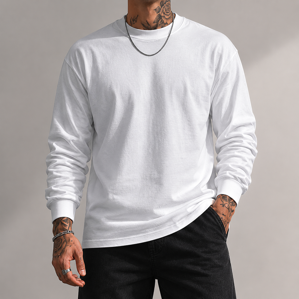 Pro Club / Heavyweight Cotton Long Sleeve Crew Neck T-Shirt