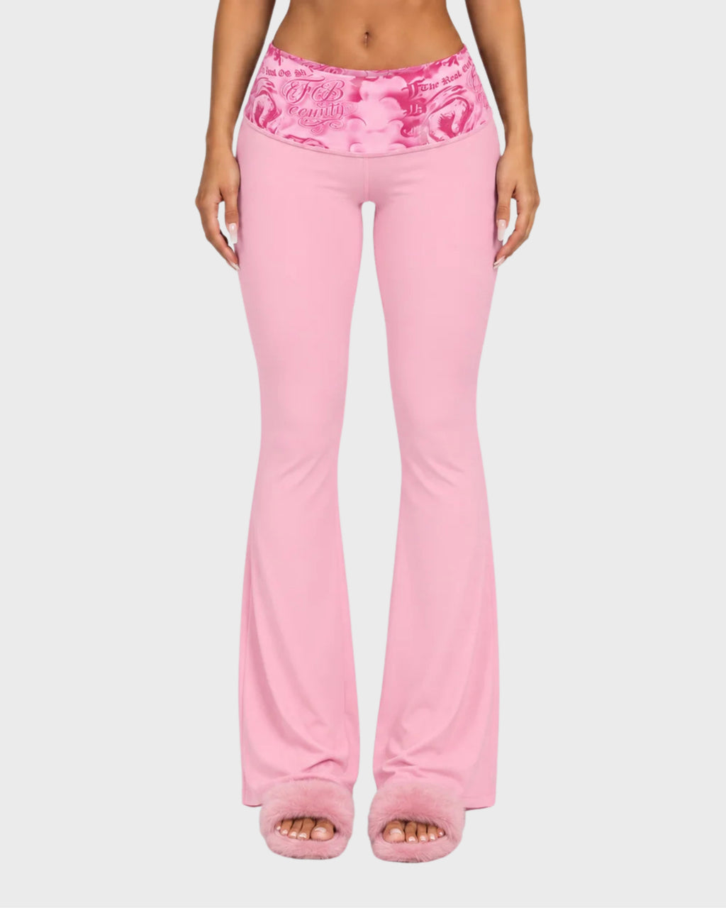 FB County Foldover Flare Legging in Pink