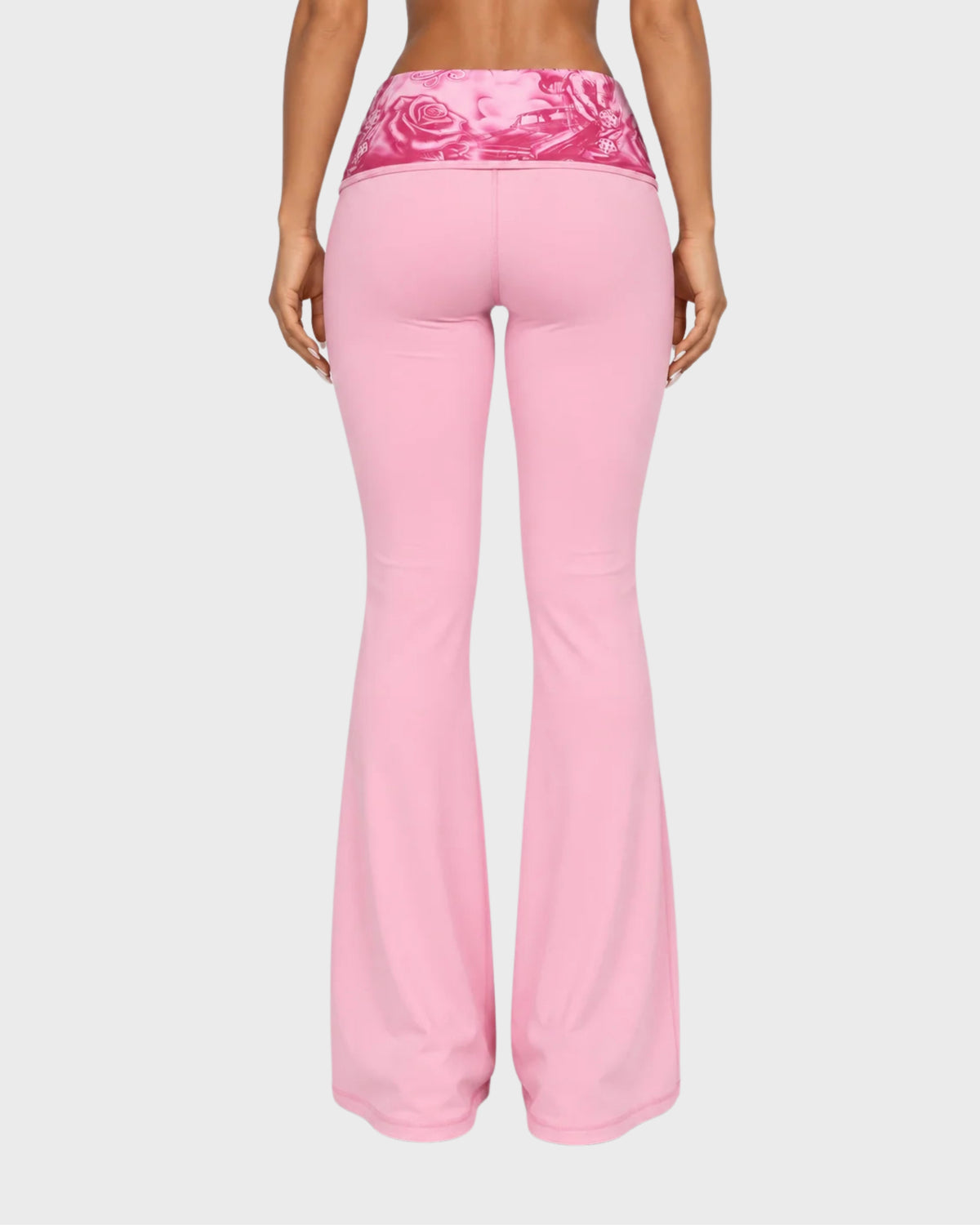 FB County Foldover Flare Legging in Pink