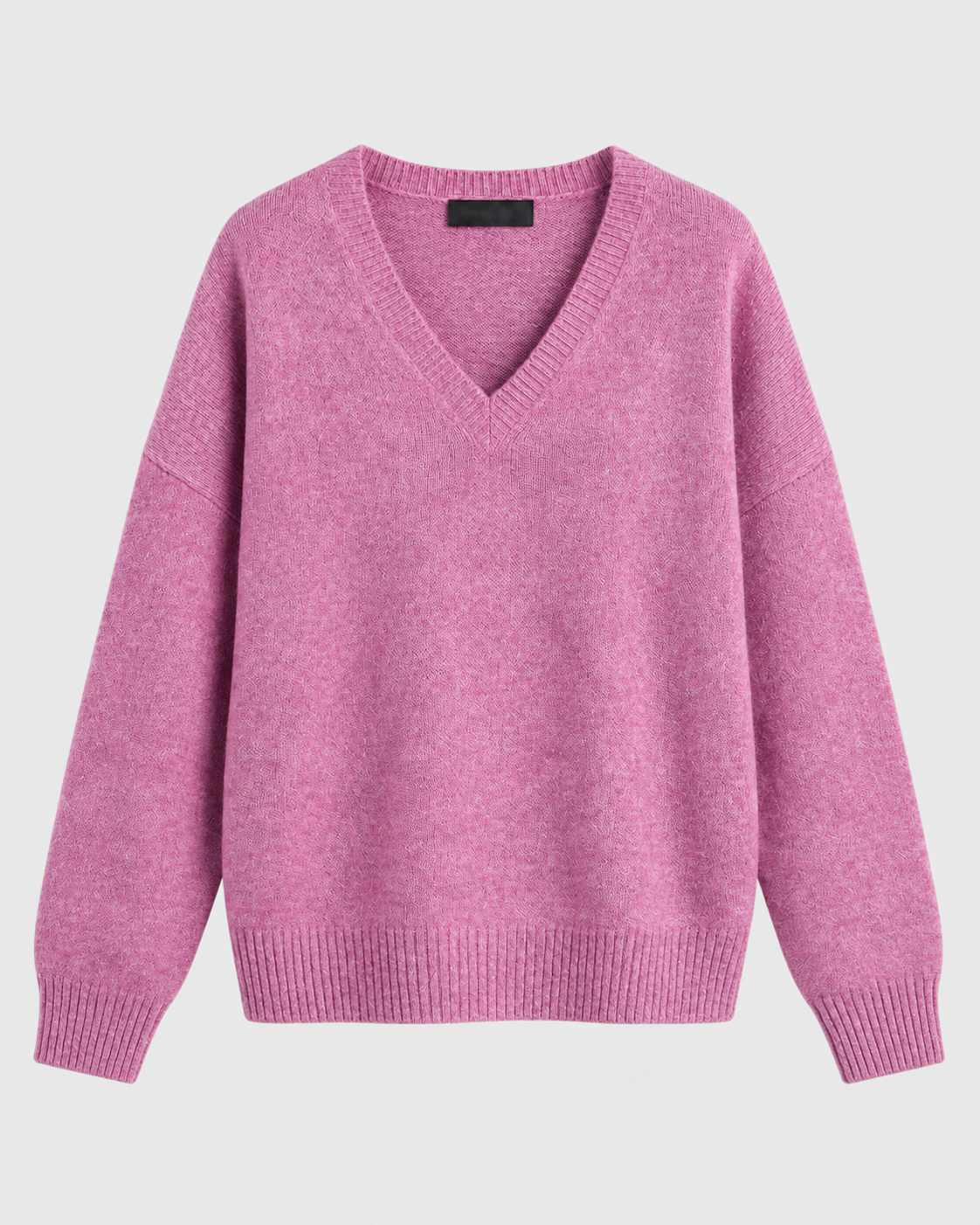 Oversized V Neck Drop Shoulder Sweater