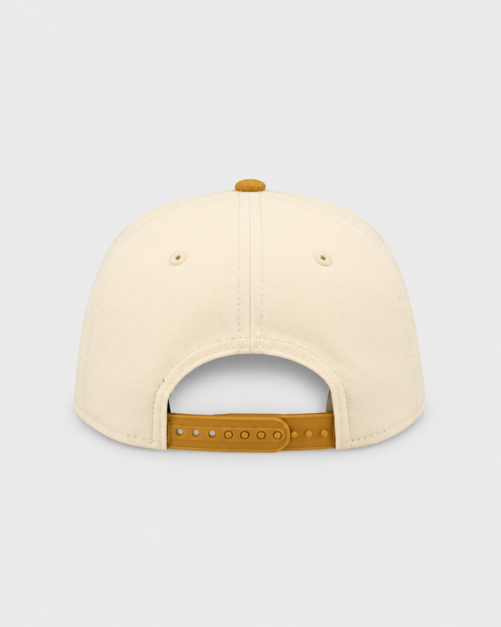 New Era San Diego Padres cream and tan 9FIFTY snapback back view with tan snap closure