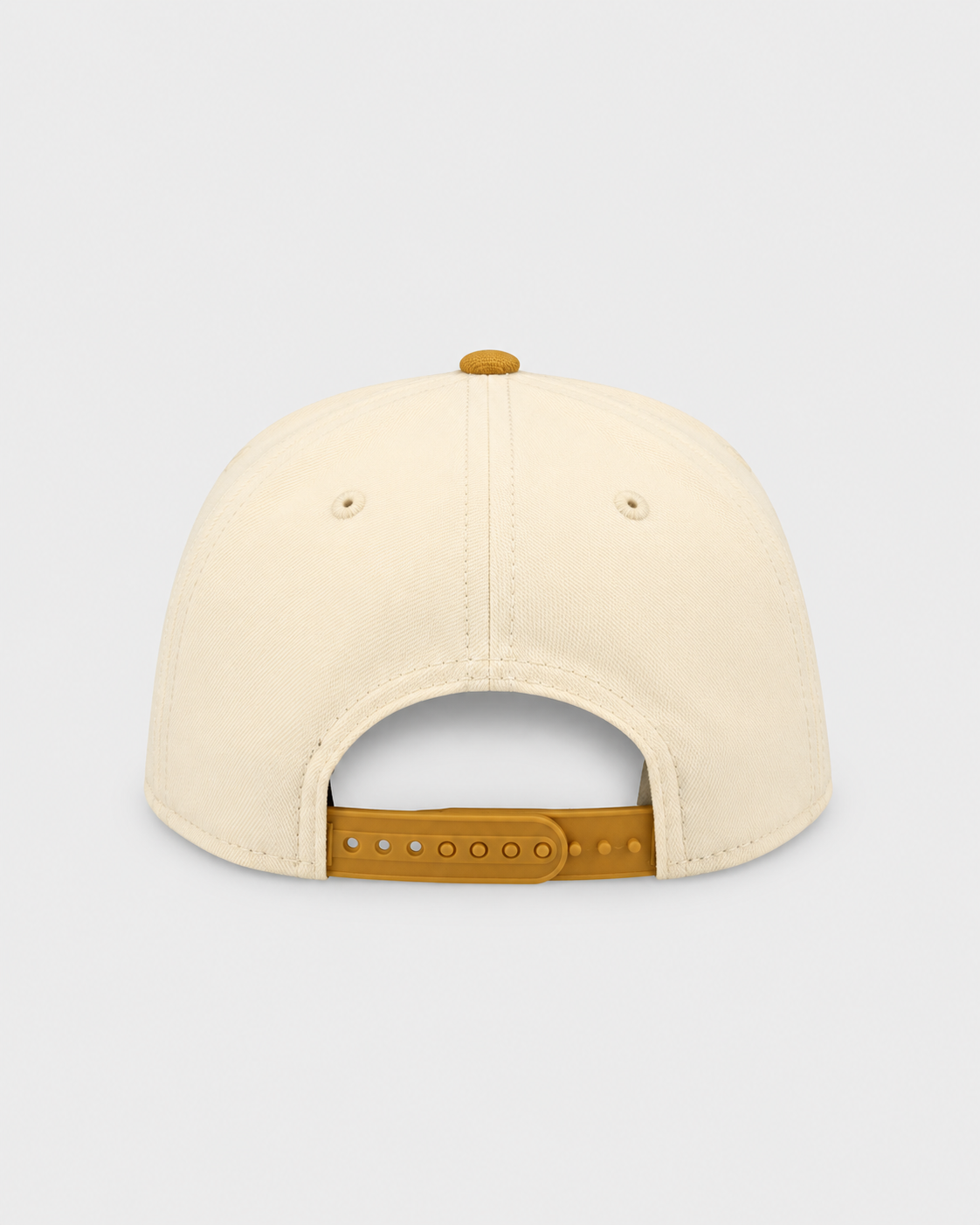 New Era San Diego Padres cream and tan 9FIFTY snapback back view with tan snap closure