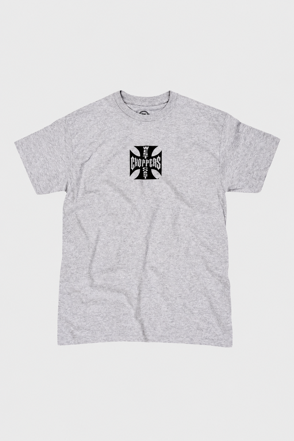 West Coast Choppers OG ATX Tee heather gray with black Iron Cross graphic