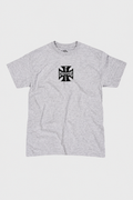 West Coast Choppers OG ATX Tee heather gray with black Iron Cross graphic