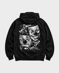 Smile Now Cry Later graphic pullover hoodie in black