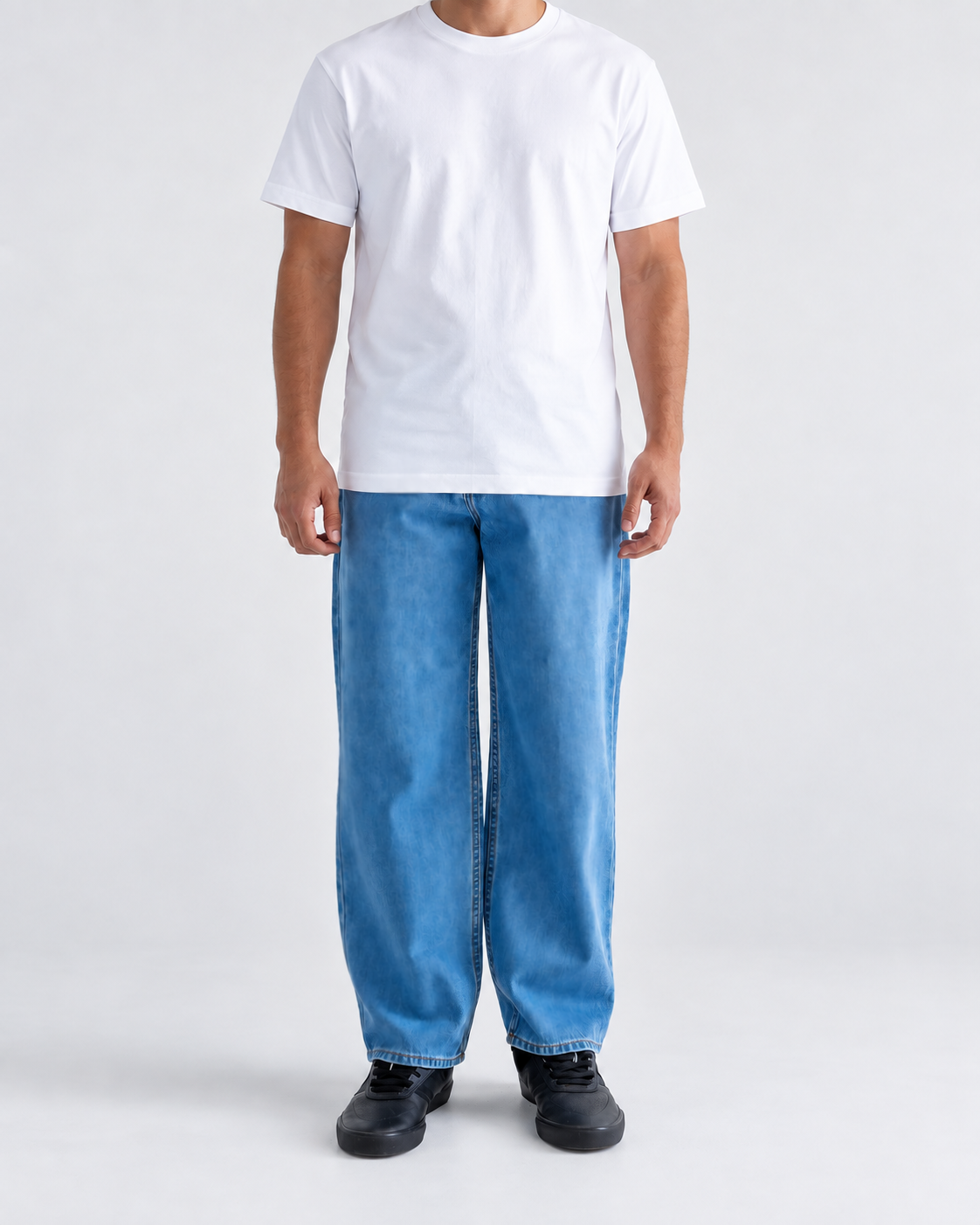 Neo Blue medium blue baggy jeans, 14 oz denim - image 1