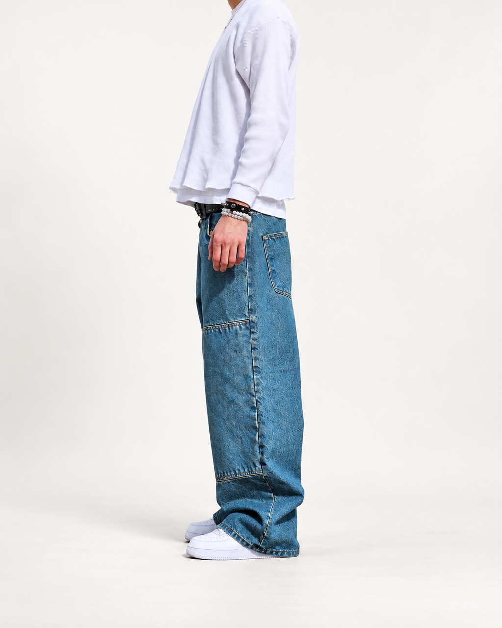 Neo Blue vintage blue double knee baggy jeans - image 3