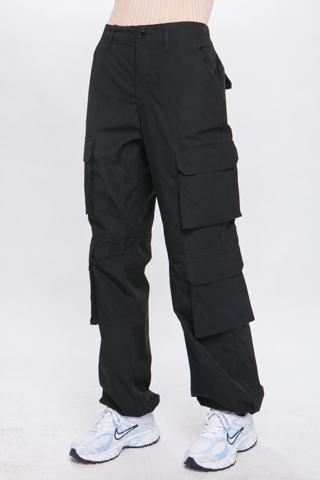 Women's Polyester Cargo Pants with Pockets