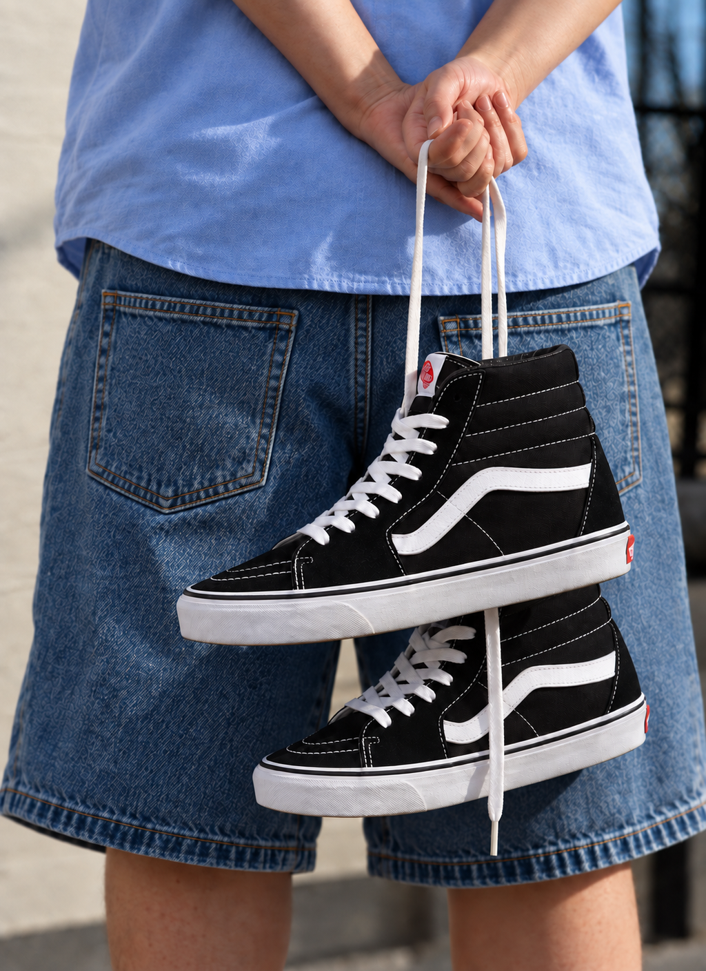 Vans Sk8-Hi Black & White high-top skate shoe with Sidestripe