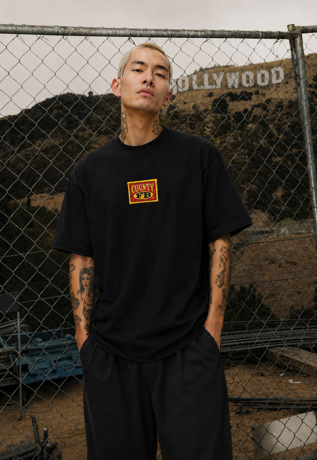 FB County Embroidered Box Logo Heavy Hard T-Shirt