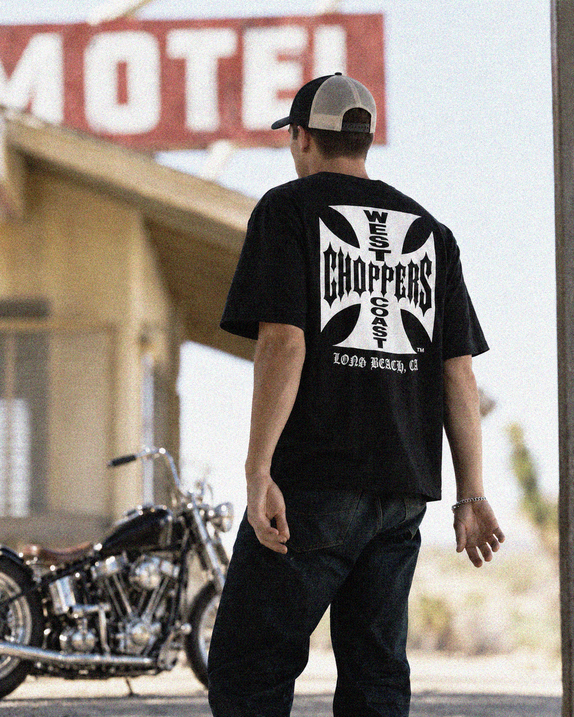 West Coast Choppers OG Classic Black Tee with white Iron Cross logo
