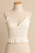 Blueberry Kiss Smocked Ruffle Cami Top