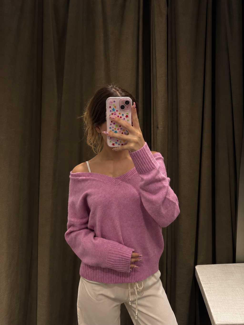 Oversized V Neck Drop Shoulder Sweater