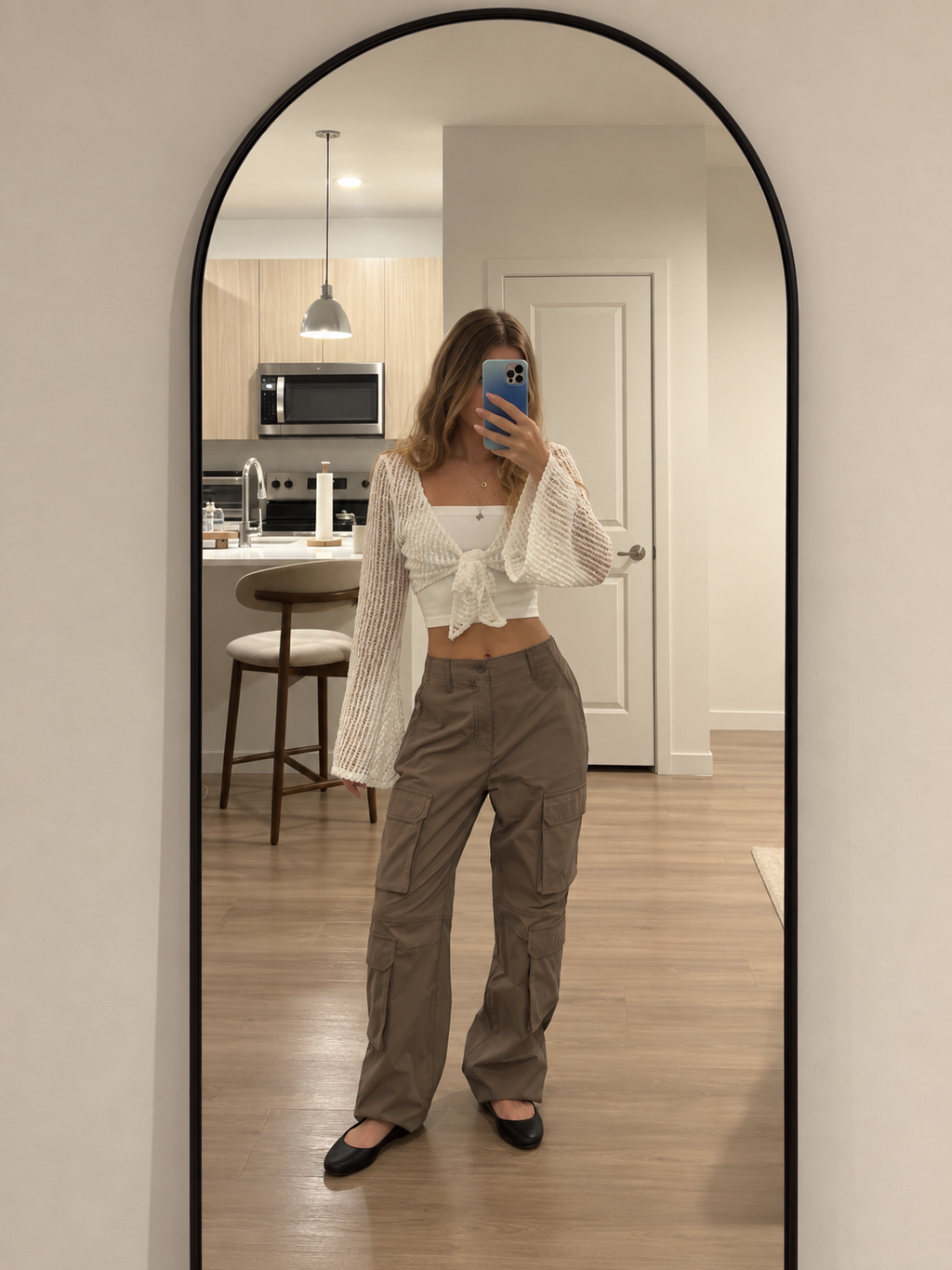 Women's Polyester Cargo Pants with Pockets