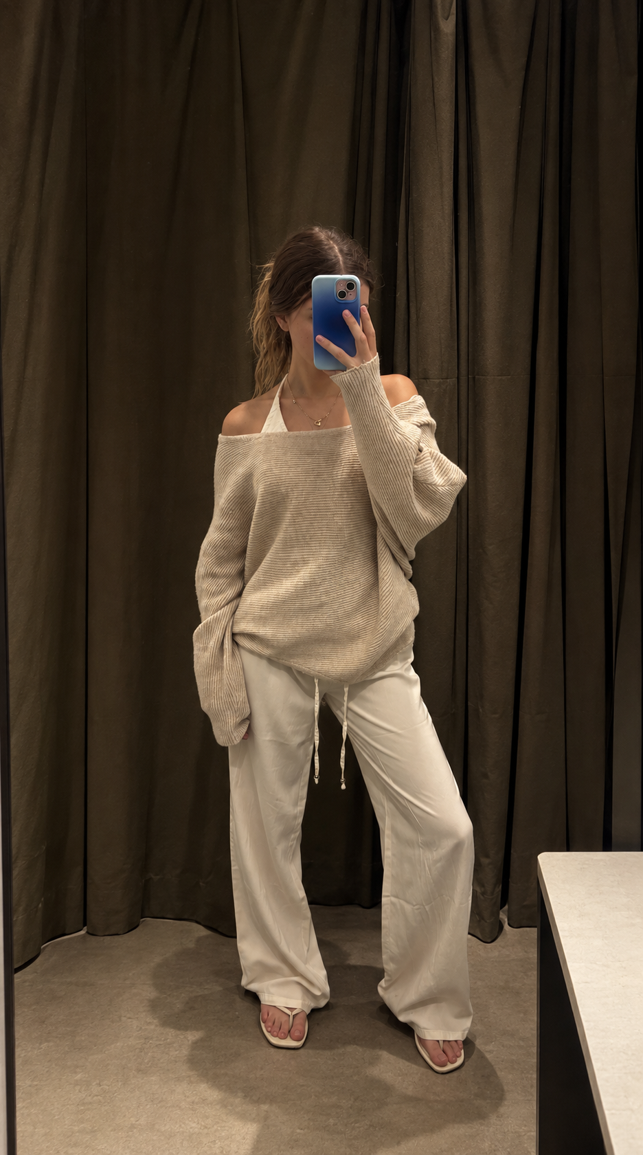 Oversized Boat Neck Dolman Sleeve Ribbed Knit Sweater