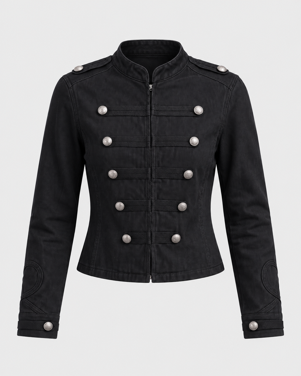 Love Tree women's hussar braided mandarin collar denim top