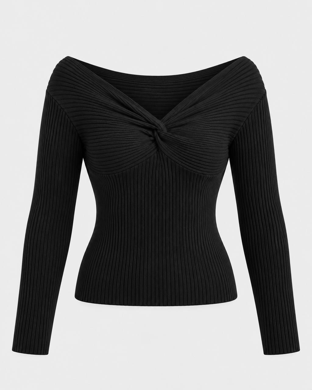 Love Tree women's off shoulder twist V neck sweatshirt